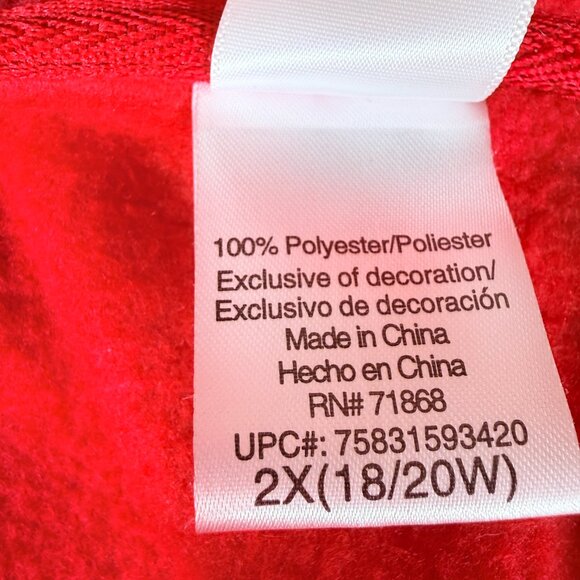 Disney Mickey Mouse Fleece Jacket Adult Woman 2X Red Hooded Full Zip Pockets - Picture 5 of 9